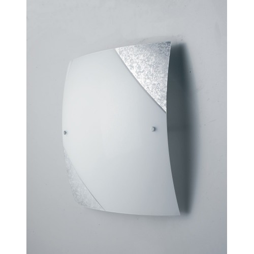 Modern glass ceiling lamp with silver leaf F-25