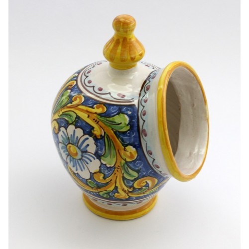Saliera in ceramica siciliana decorata a mano barocco Art 15
