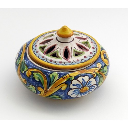 Small candy holder in hand-decorated baroque ceramic Art 2