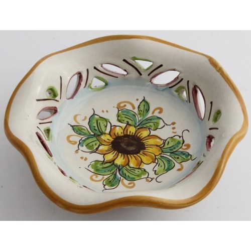 Hand-decorated ceramic bowl Girasole art 23