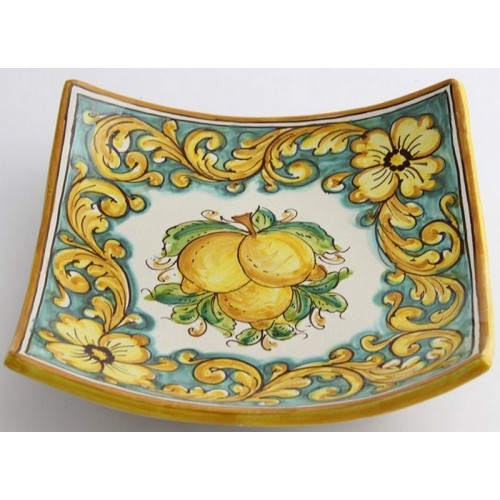 Hand-decorated ceramic coin tray Limoni art 26