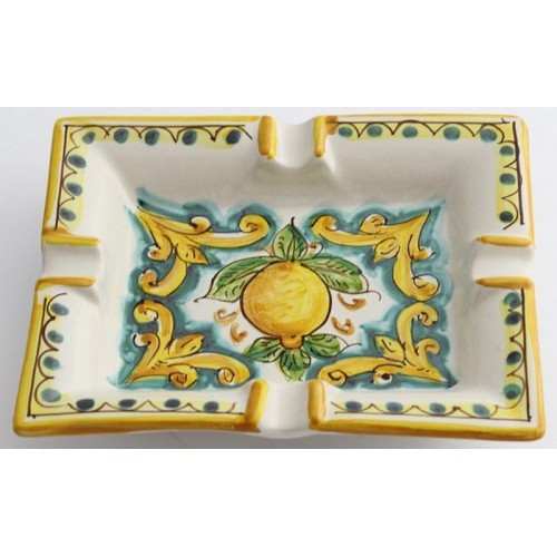 Hand decorated ceramic ashtray Limoni art 27