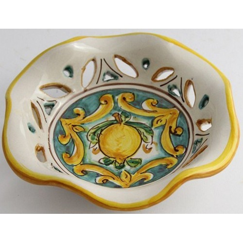 Hand-decorated ceramic bowl Lemons Art 23