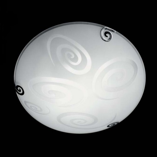 Modern round ceiling lamp in serigraphed glass CIC-76