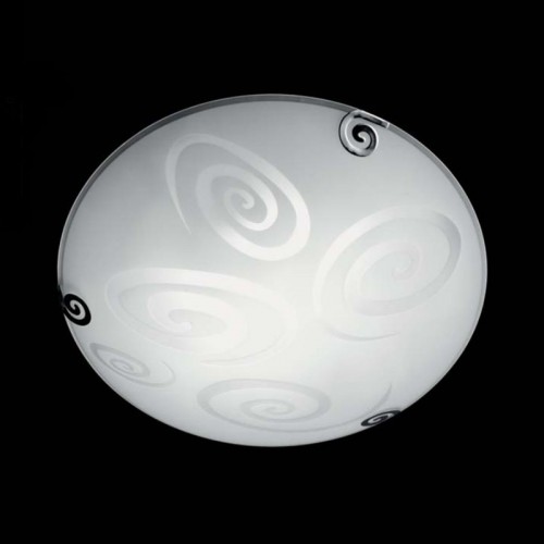 Modern round ceiling lamp in serigraphed glass  CIC-77