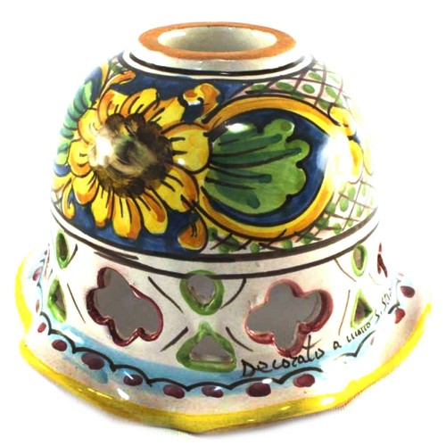 Ceramica decorata a mano per lampadario con attacco piccolo e14 coll. martina