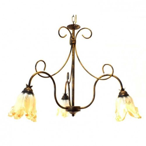 Wrought iron chandelier with Murano glass giorgia-3L